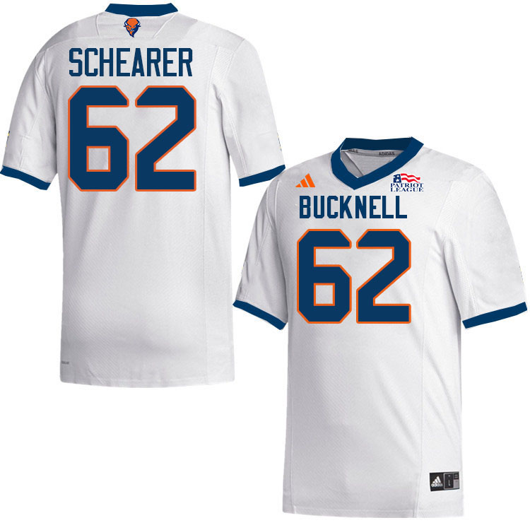 Bucknell Bison #62 Matt Schearer College Football Jerseys,Uniforms-White